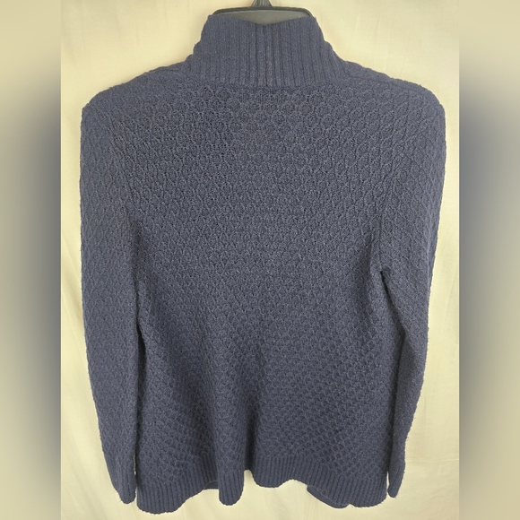 Talbots Navy Open Front Long Sleeve Sweater Cardigan Sz S - Picture 9 of 11